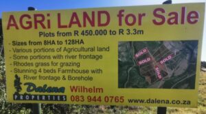 Various vacant portions of land available